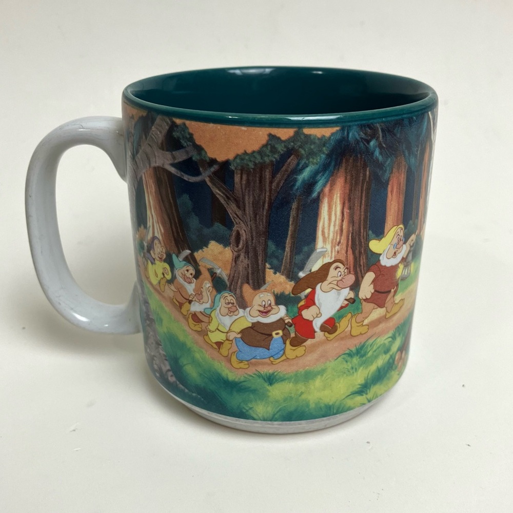 Vintage Disney Snow White and The Seven Dwarfs Coffee Mug  Forest Witch Thailand